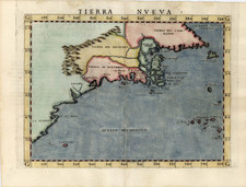 New England, Southeast and Canada Map By Girolamo Ruscelli