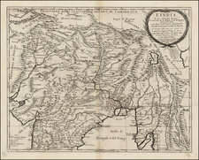 India and Central Asia & Caucasus Map By Giacomo Giovanni Rossi / Giacomo Cantelli da Vignola