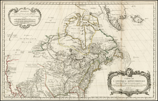 United States, Midwest and North America Map By Jacques Nicolas Bellin