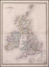 Europe and British Isles Map By Adolphe Hippolyte Dufour