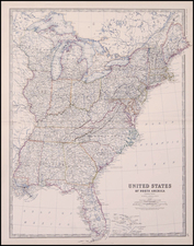 United States Map By W. & A.K. Johnston