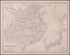 Asia, China, Japan and Korea Map By W. & A.K. Johnston