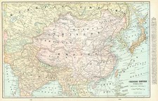 Asia, China and Japan Map By George F. Cram