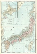 Asia and Japan Map By George F. Cram