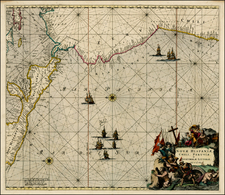 World, Mexico, Caribbean, Central America, South America and Pacific Map By Frederick De Wit