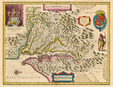 Mid-Atlantic and Southeast Map By Henricus Hondius