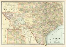 Texas Map By George F. Cram