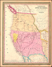 Southwest, Rocky Mountains and California Map By Samuel Augustus Mitchell