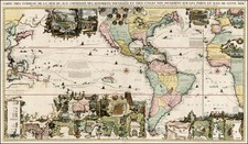 World, World, Atlantic Ocean, North America, South America, Pacific and America Map By Henri Chatelain