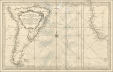 World, Atlantic Ocean, South America, Africa and South Africa Map By Depot de la Marine