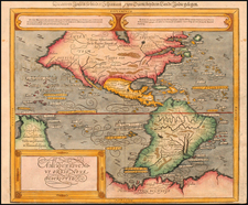 World, Western Hemisphere, South America and America Map By Sebastian Munster