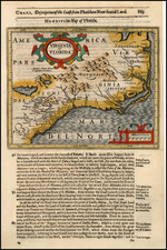 Mid-Atlantic and Southeast Map By Jodocus Hondius / Samuel Purchas