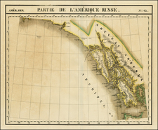 Alaska and Canada Map By Philippe Marie Vandermaelen