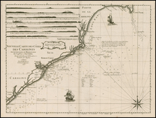 Southeast, North Carolina and South Carolina Map By George Louis Le Rouge