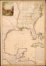 United States, Mid-Atlantic, South, Southeast, Texas and Midwest Map By Louis Brion de la Tour / Esnauts & Rapilly