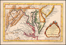 Mid-Atlantic, South and Southeast Map By Jacques Nicolas Bellin