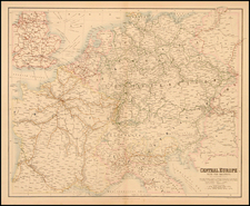 Europe, Europe, Switzerland, France, Austria, Poland, Hungary, Czech Republic & Slovakia, Baltic Countries and Germany Map By Archibald Fullarton & Co.