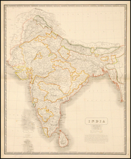 Asia, China, India and Central Asia & Caucasus Map By W. & A.K. Johnston