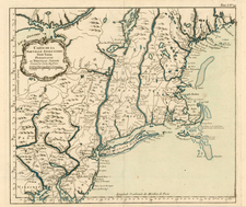 New England and Mid-Atlantic Map By Jacques Nicolas Bellin