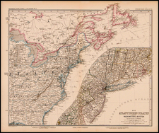 United States, Mid-Atlantic and Canada Map By Adolf Stieler