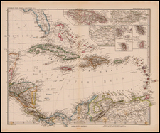 Caribbean Map By Adolf Stieler