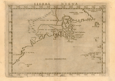 New England, Southeast and Canada Map By Girolamo Ruscelli