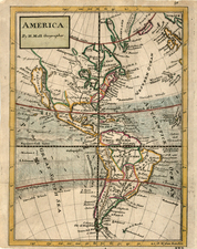 South America and America Map By Herman Moll