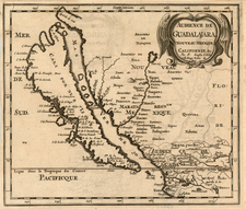 Southwest, Mexico, Baja California and California Map By Nicolas Sanson