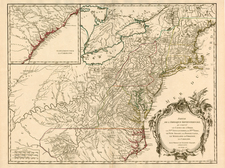 New England, Mid-Atlantic, Southeast and Midwest Map By Didier Robert de Vaugondy