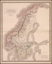 Europe and Scandinavia Map By W. & A.K. Johnston