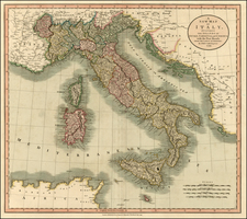 Italy, Mediterranean and Balearic Islands Map By John Cary