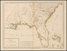 Florida, South and Southeast Map By Pierre Antoine Tardieu