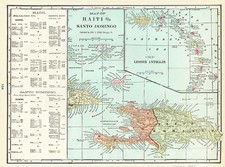 Caribbean Map By George F. Cram