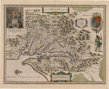 Mid-Atlantic and Southeast Map By Henricus Hondius