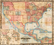 United States Map By Joseph Hutchins Colton