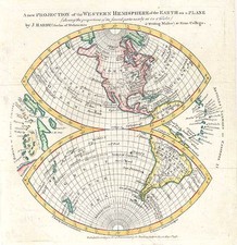 World, Western Hemisphere, South America and America Map By Gentleman's Magazine