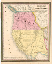 Southwest, Rocky Mountains and California Map By Samuel Augustus Mitchell