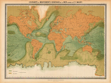 World and World Map By J. Andriveau-Goujon / Matthew Fontaine Maury