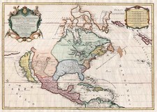 North America and California Map By Nicolas Sanson  &  Alexis-Hubert Jaillot