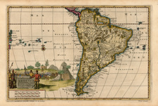 South America Map By Pieter van der Aa