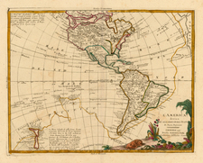 World, Alaska, North America, South America, Australia & Oceania, Pacific, Oceania, New Zealand and America Map By Antonio Zatta