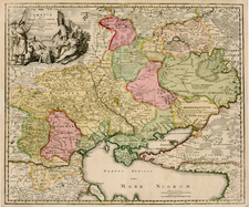 Europe, Russia, Ukraine, Romania and Balkans Map By Johann Baptist Homann