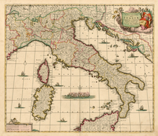 Europe and Italy Map By Frederick De Wit