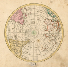 World, Southern Hemisphere and Polar Maps Map By Johann Walch