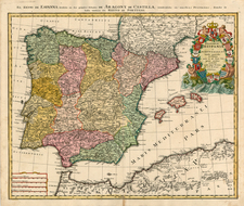 Europe, Spain and Portugal Map By Johann Baptist Homann