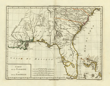 Florida, South and Southeast Map By Pierre Antoine Tardieu