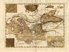 Europe, Balkans, Italy, Turkey, Mediterranean, Asia, Turkey & Asia Minor, Balearic Islands and Greece Map By Johannes Viscentius Gelais