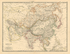 Asia and Asia Map By W. & A.K. Johnston