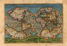 World and World Map By Abraham Ortelius / Johannes Baptista Vrients