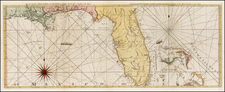 Florida, South, Southeast and Caribbean Map By Thomas Jefferys